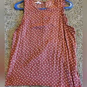 Maurices Sleeveless Blouse, Rust Orange And White, Womens M